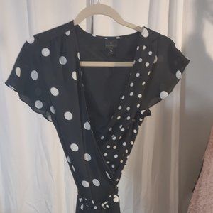 POLKA DOT WRAP DRESS, NEVER WORN